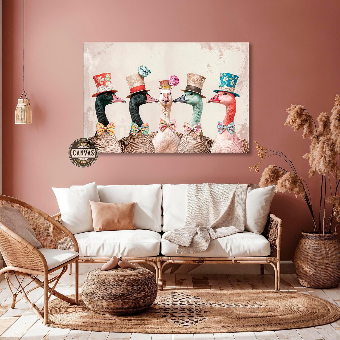 Victorian Geese Surreal Art Print, Elegant Decor - Image 3