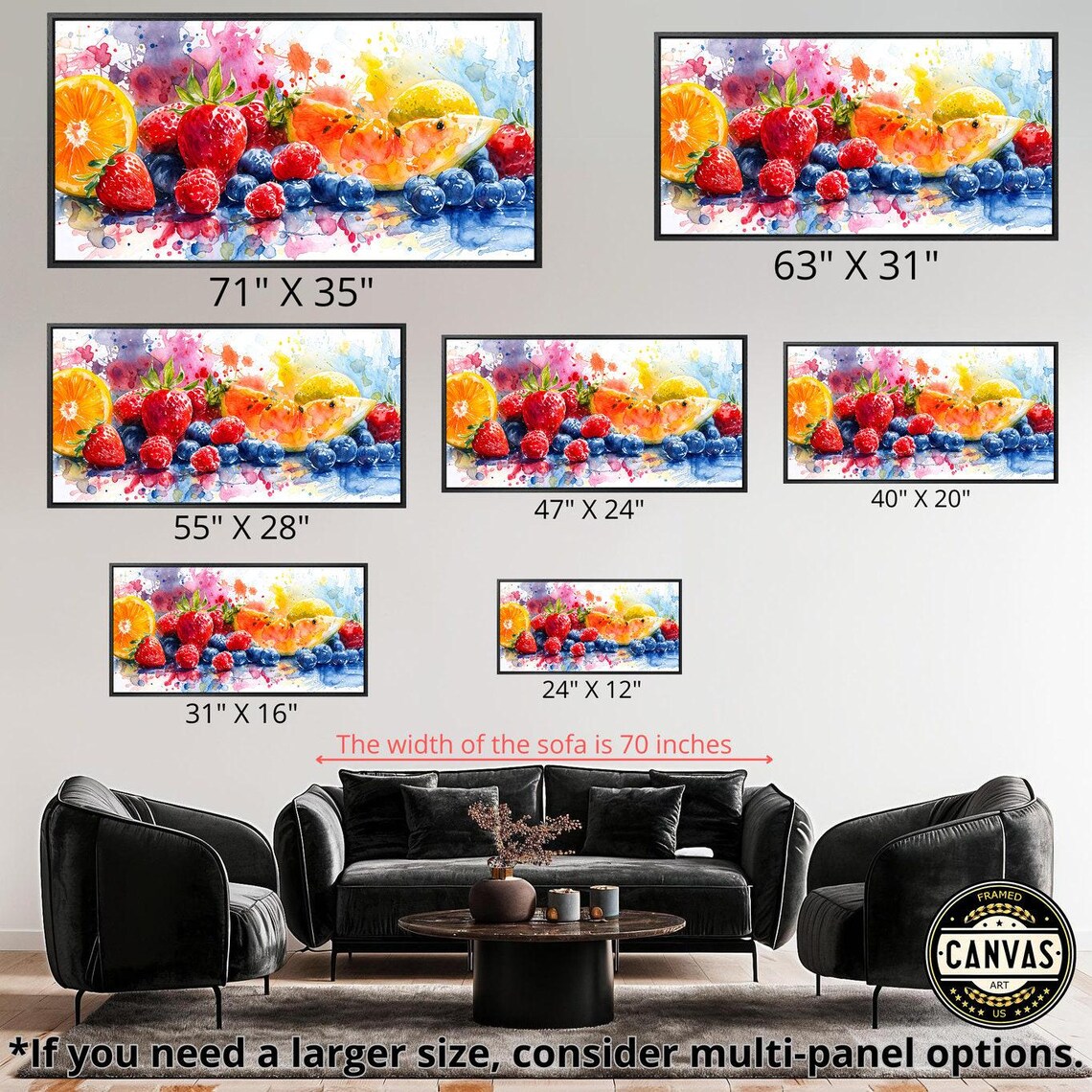 Colorful Summer Fruit Watercolor Art Print, Kitchen - Image 5