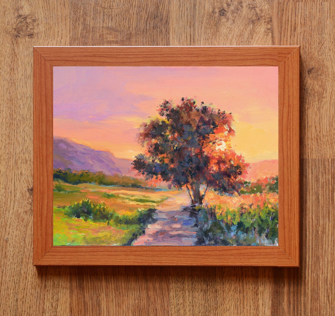 Sunny Field Landscape, Impressionist Summer Scene Art Print - Image 3
