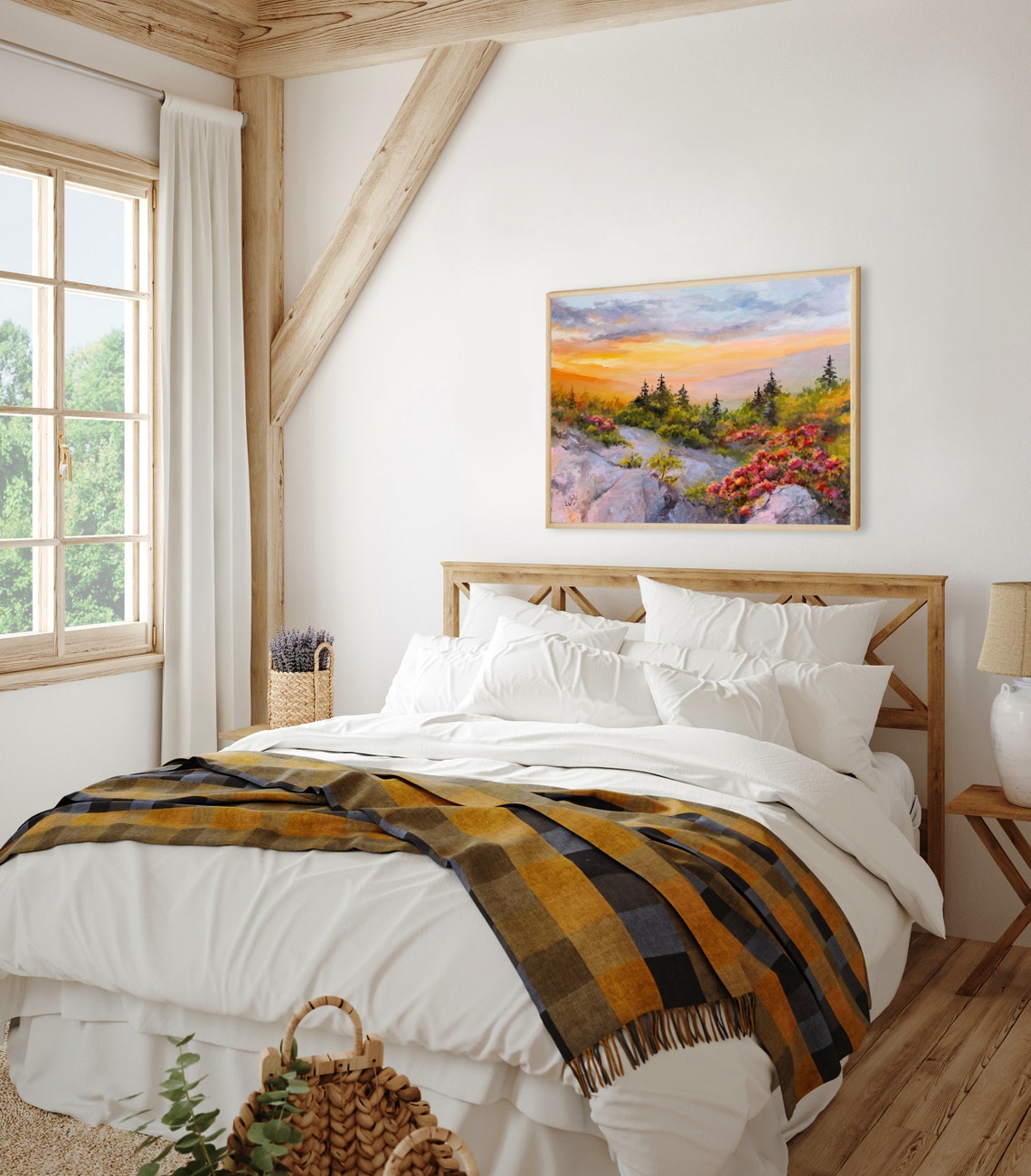 Sunset Over a Mountain Ridge Blooming with Rhododendrons Poster - Image 5