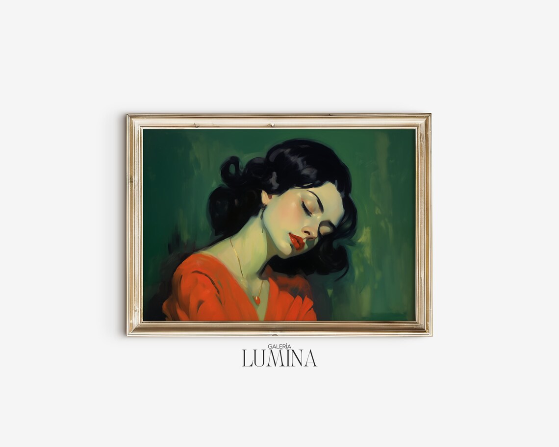 Woman Portrait, Eclectic Moody Wall Art Print - Image 2