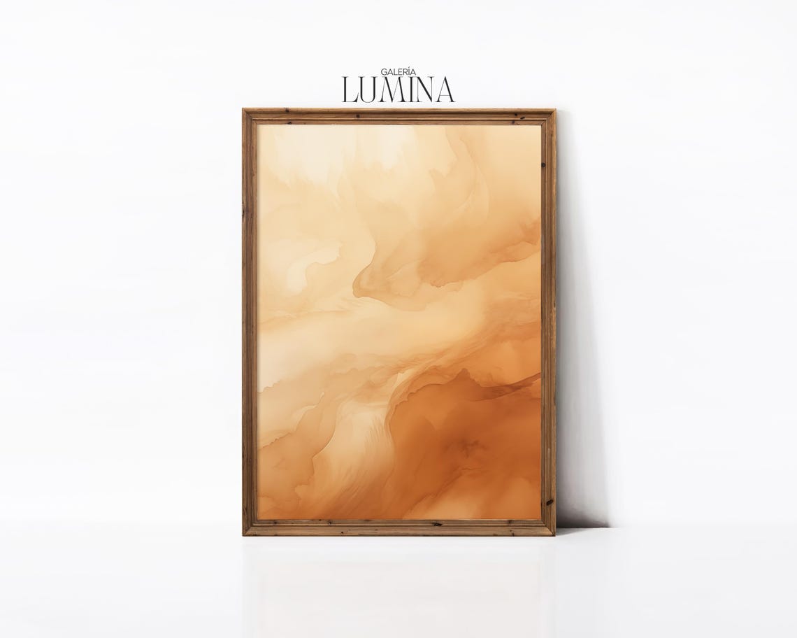 Tan Brown Watercolor Painting Abstract Flow Painting Earthy Neutral Print Modern Minimalist Artwork Art Frame Tv Art 892 - Image 2