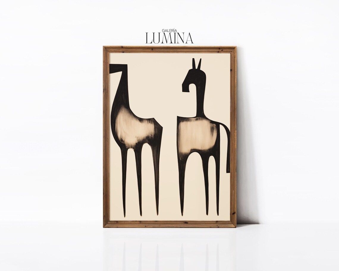 Modern Abstract Horses, Minimalist Contemporary Art Print - Image 2
