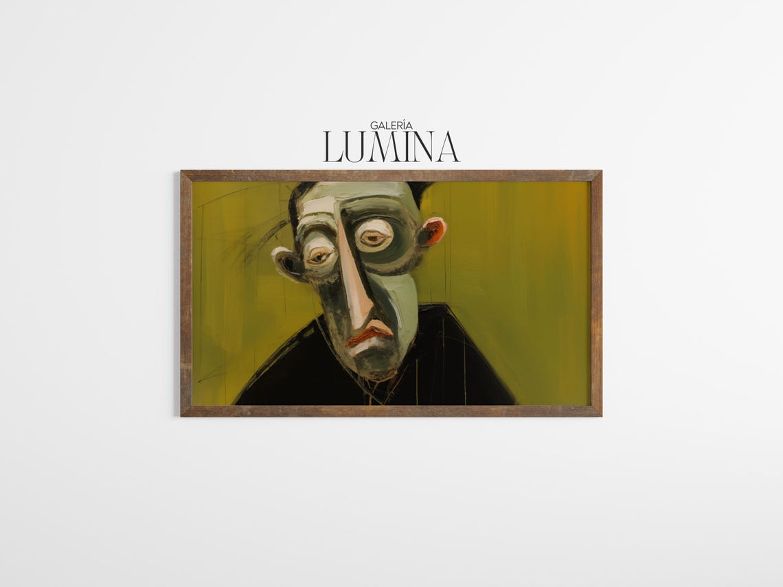 Abstract Expressionist Portrait Painting Moody Figurative Artwork Surreal Emotional Portrait Print Art Frame Tv Art 1000 - Image 3