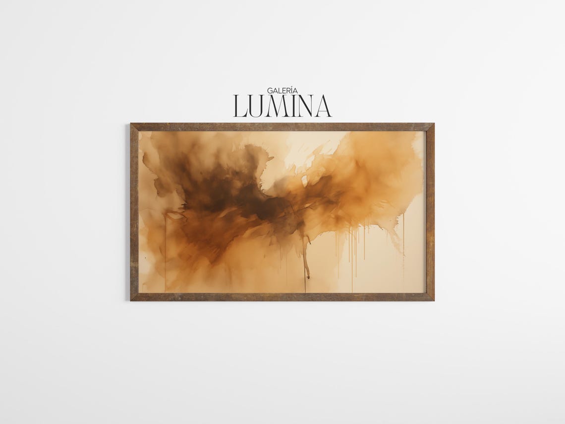 Abstract Brown Watercolor Painting Minimalist Brown Print Eart Tone Wall Art Neutral Watercolor Print Art Frame Tv Art 874 - Image 3