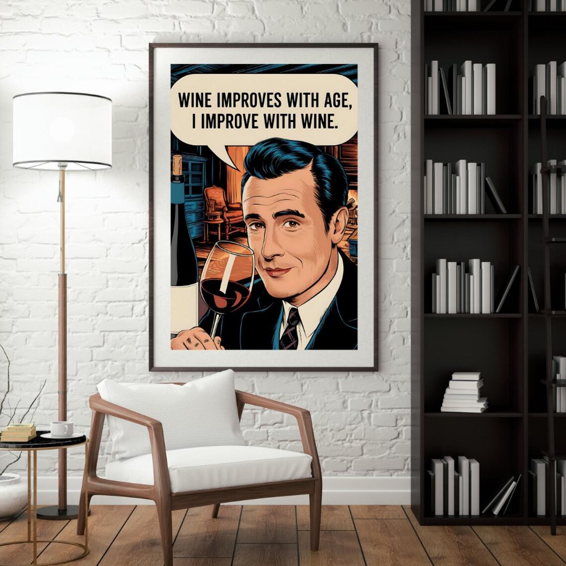 Wine Poster, Funny Kitchen Wall Art Print - Image 5