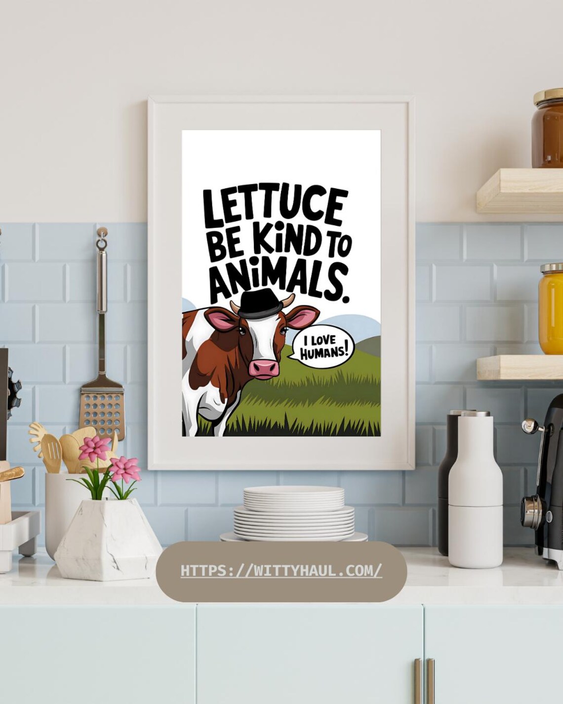 Funny Vegan Kitchen Art, Vegetarian Gift Ideas - Image 6