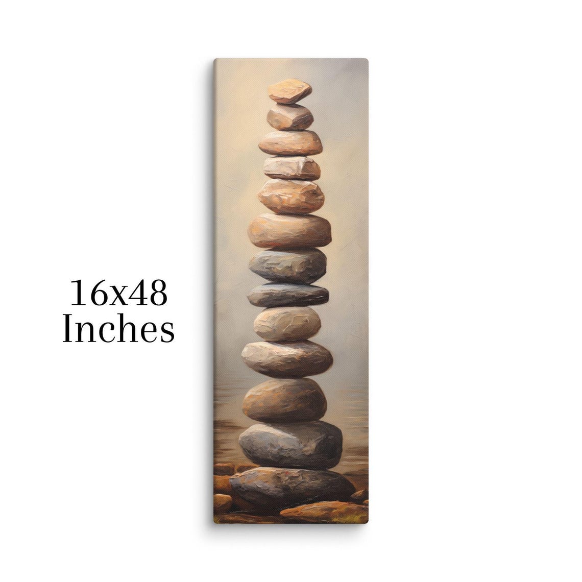 Vertical Stacked Stones Zen Art Print