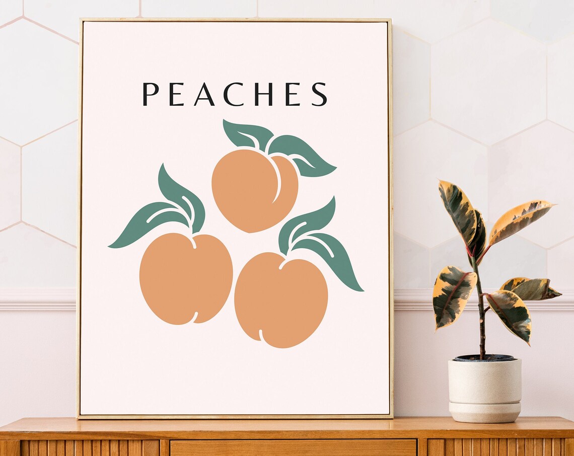 Peaches and Oranges Boho Kitchen Art Print
