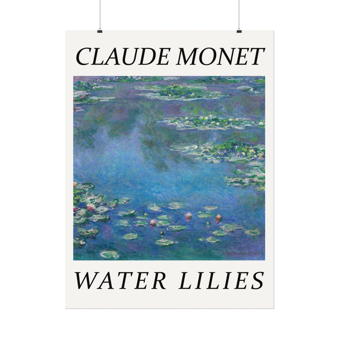Claude Monet Water Lilies Blue Garden Pond Museum Classic Poster - Image 2