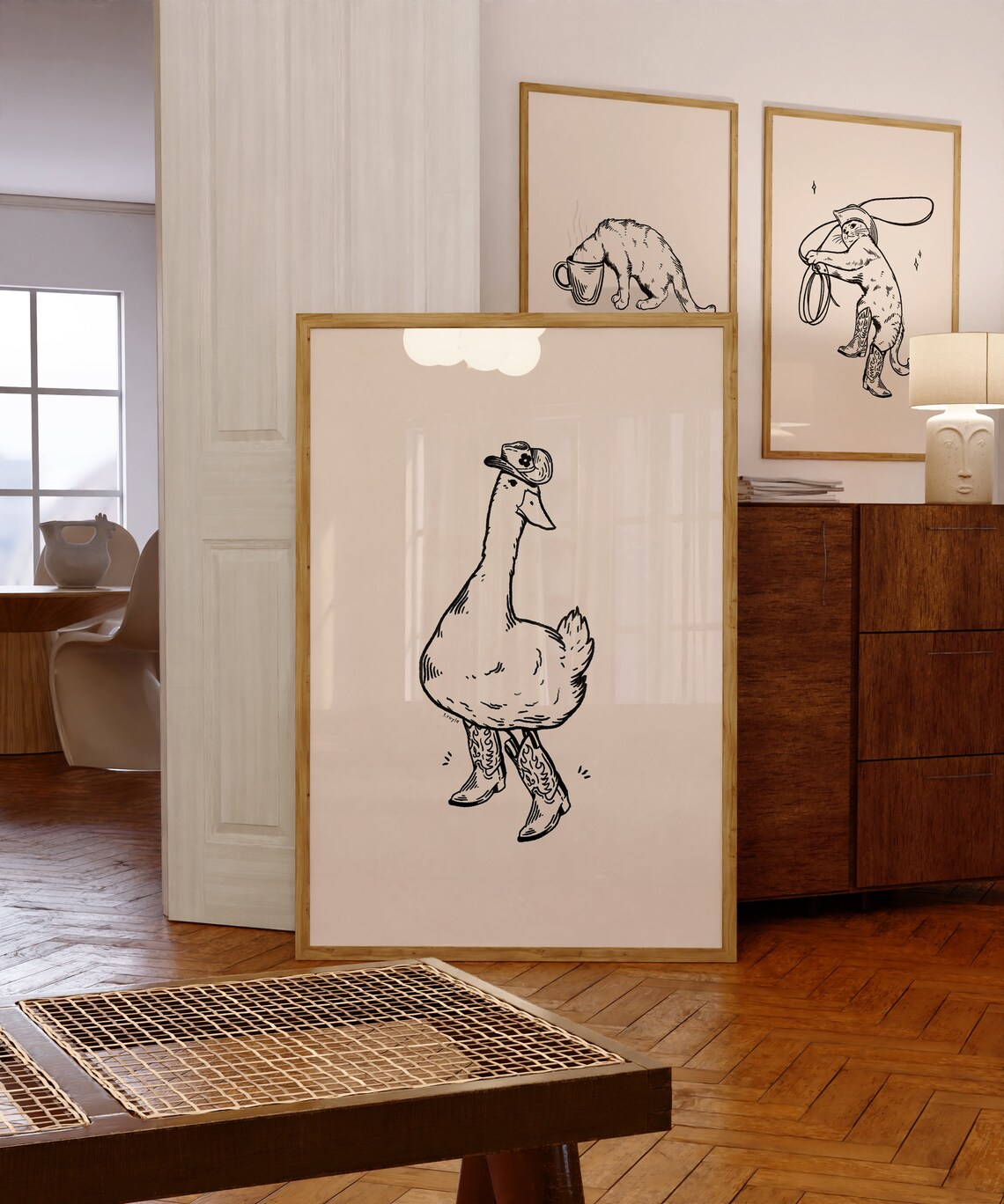 Western Duck Print, Retro Vintage Wall Art - Image 4