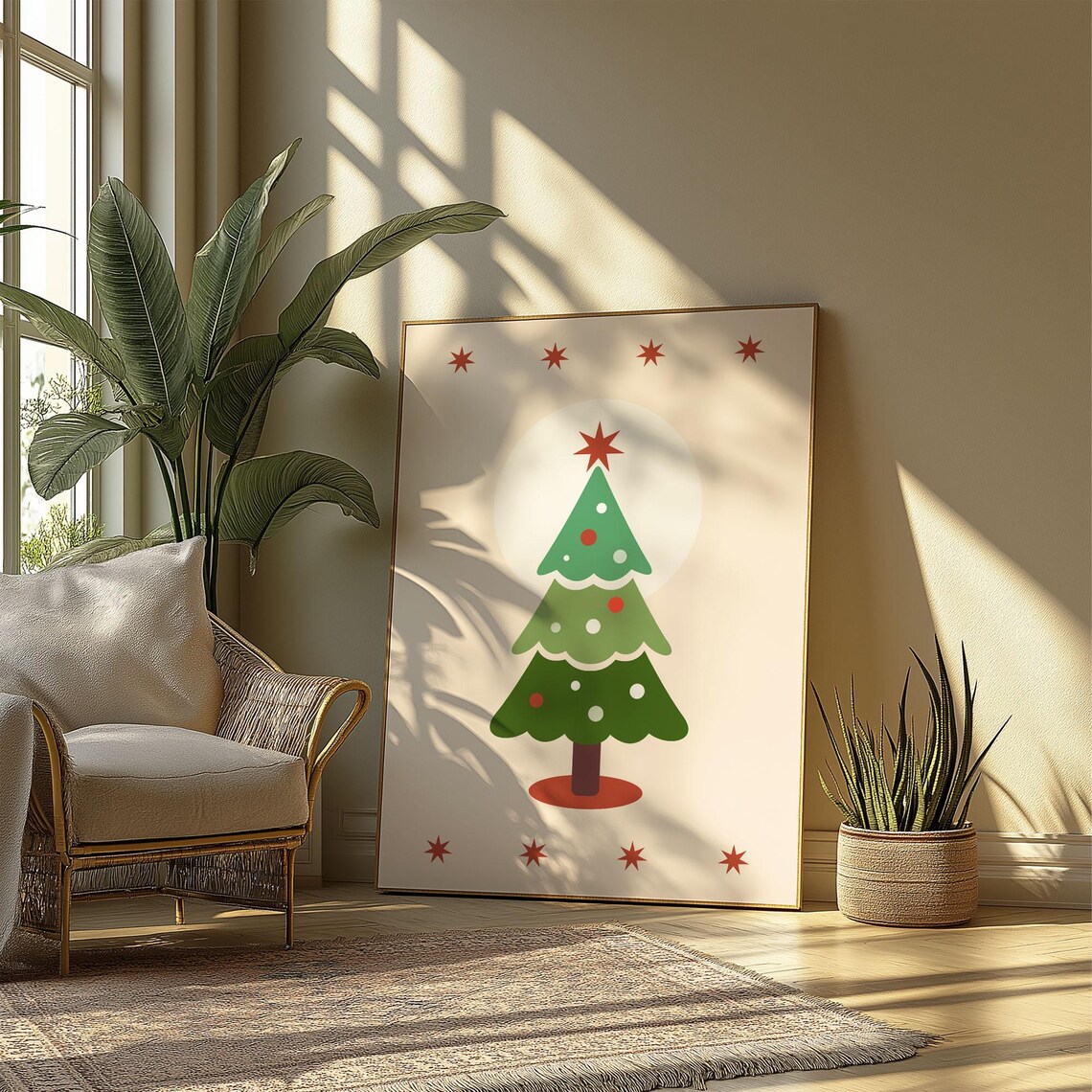 Christmas Tree Holiday Decor Art Print, Festive Homes - Image 3