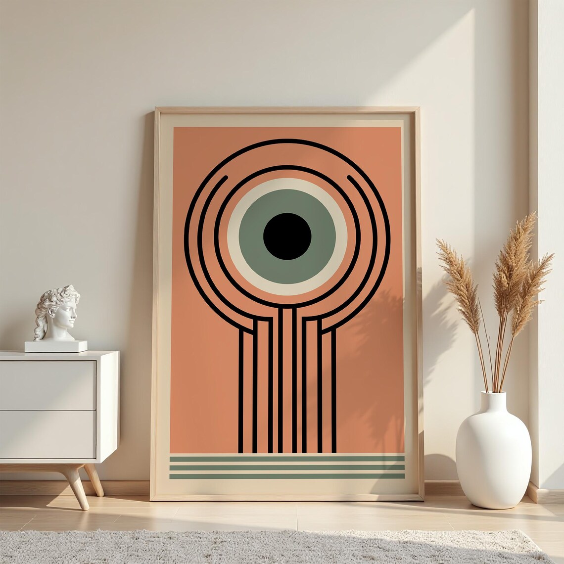 Mid Century Modern Abstract Poster, Minimalist Art