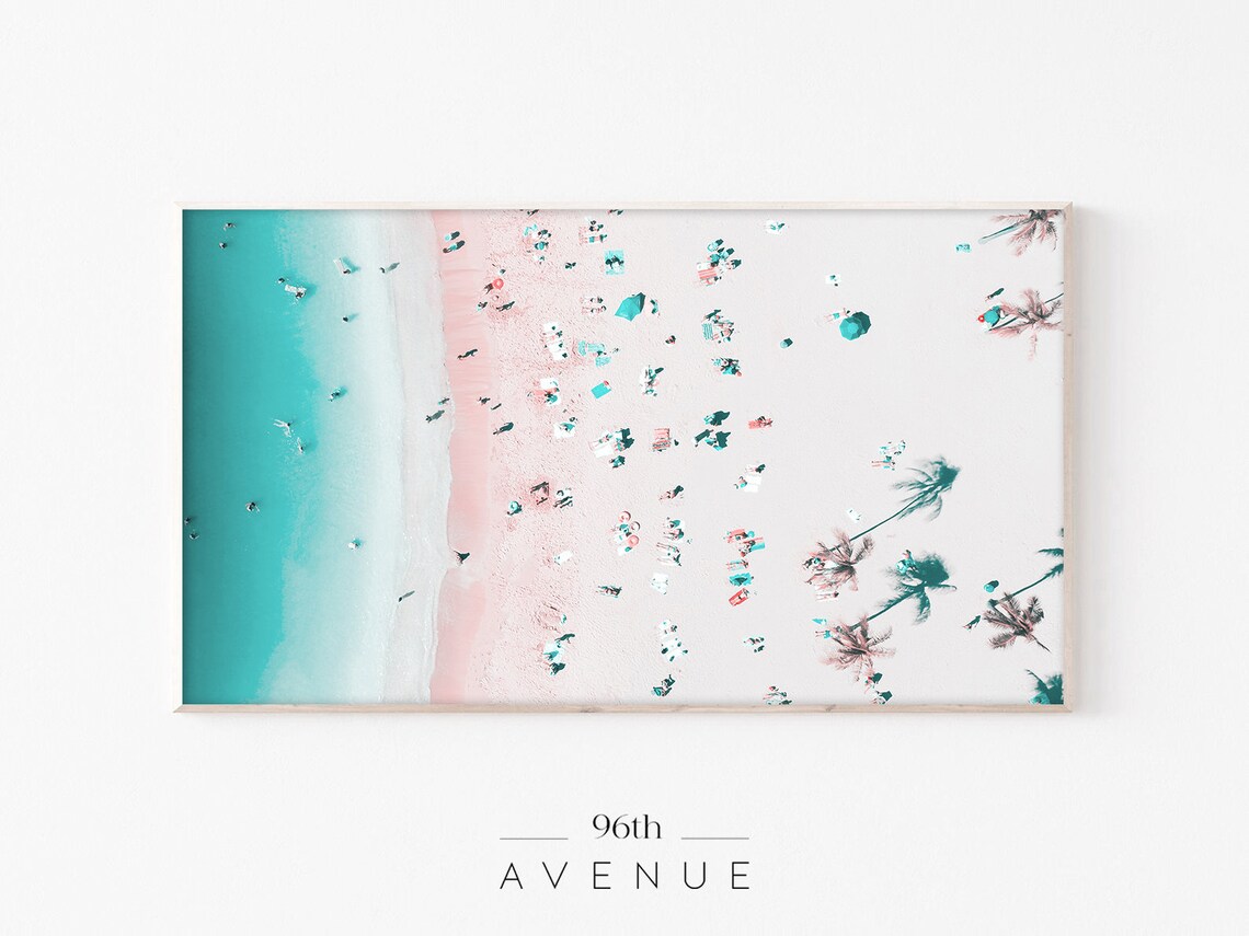 Coastal Beach Art Print for TV Wall Decor