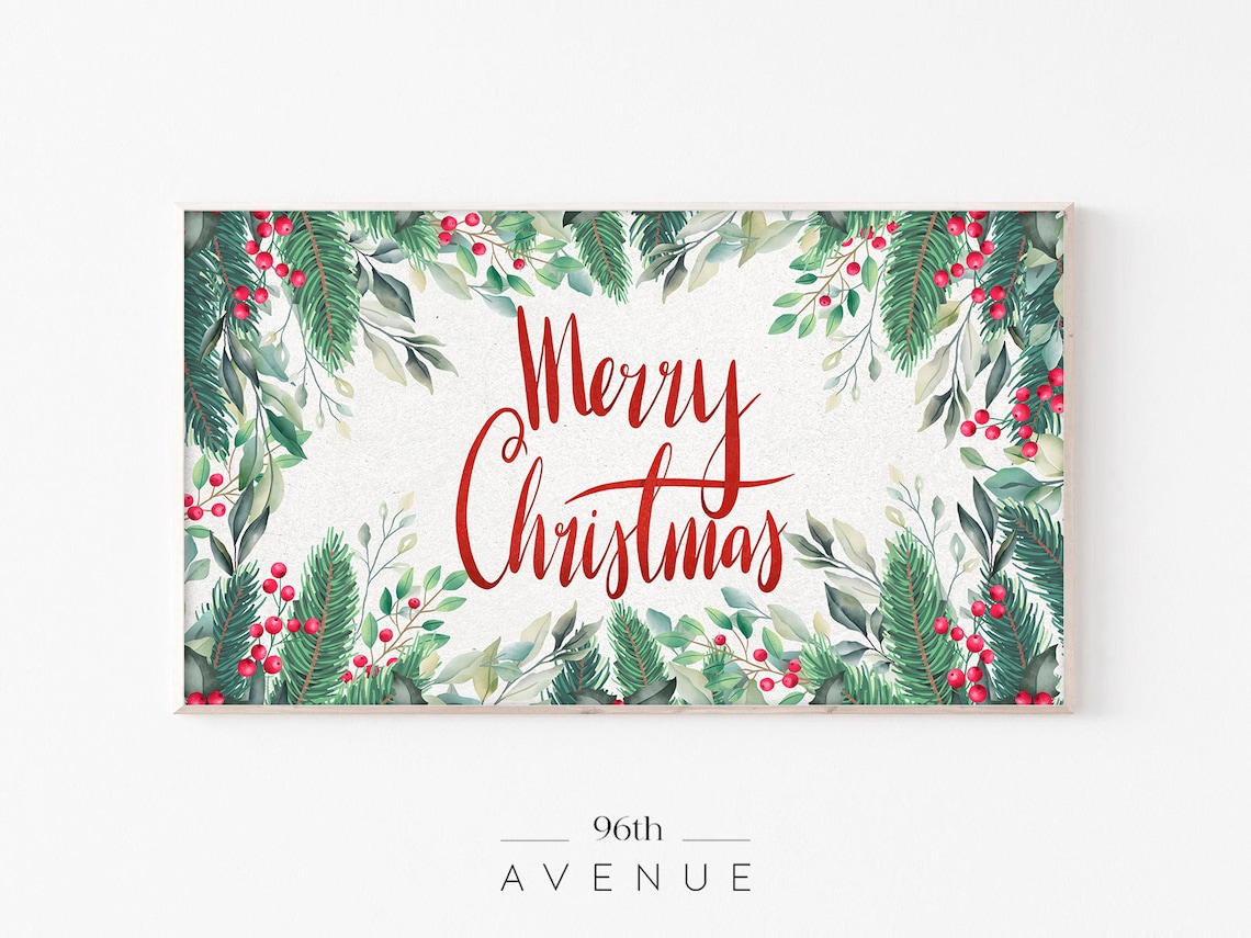 Merry Christmas Winter Holiday TV Art Print