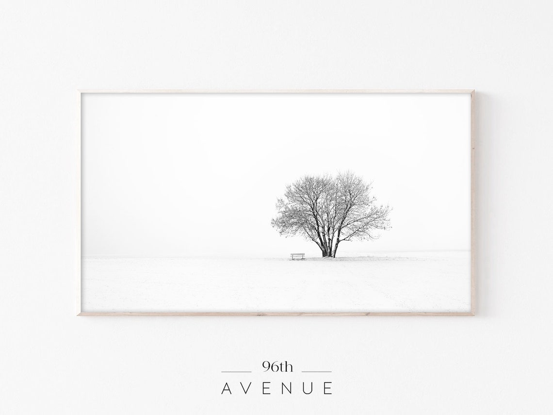Minimalist Tree Landscape Winter Art