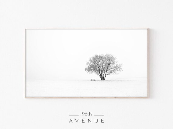 Minimalist Tree Landscape Winter Art
