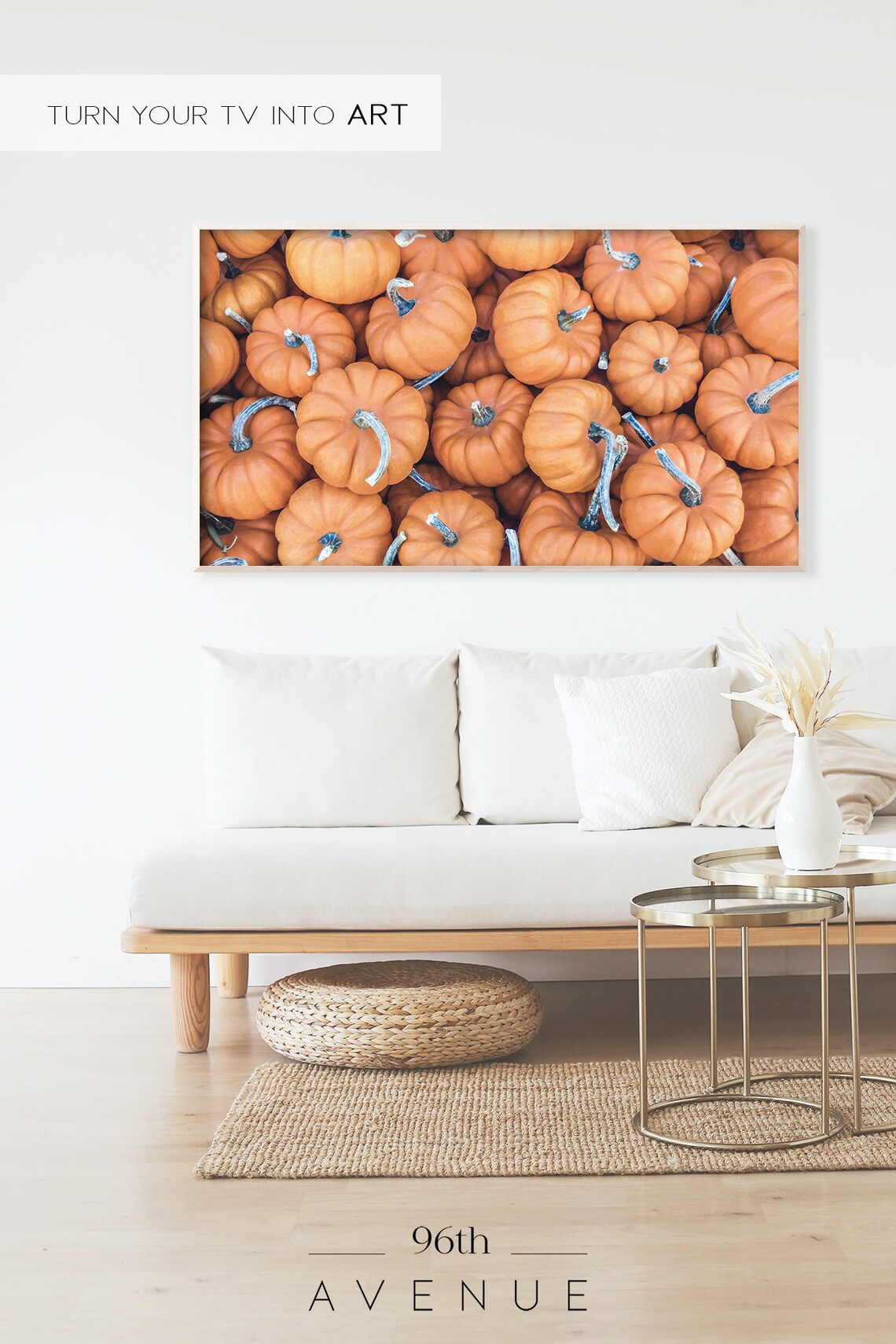 Overhead Pile of Mini Orange Pumpkins Thanksgiving Harvest Poster - Image 2