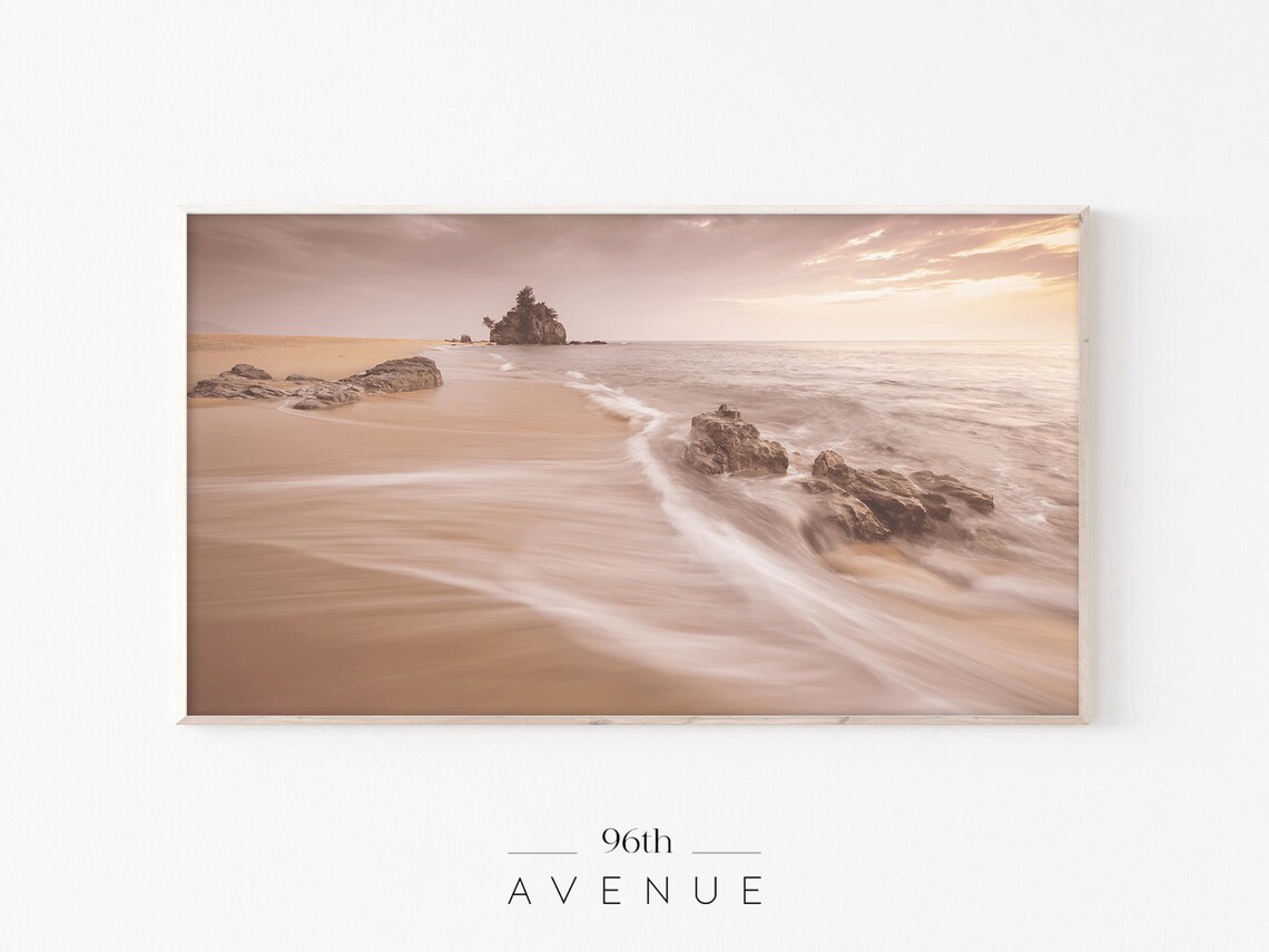Coastal Beach Photography Art Print for TV Frame