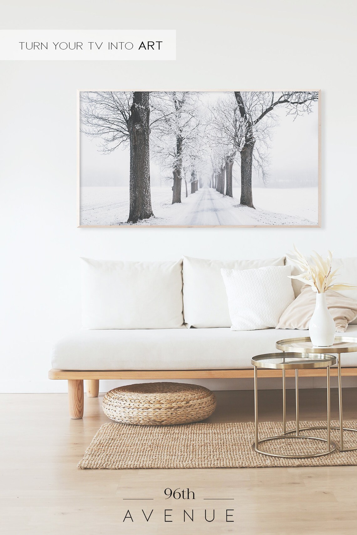 Winter Trees Seasonal Art Print for TV Decor - Image 2