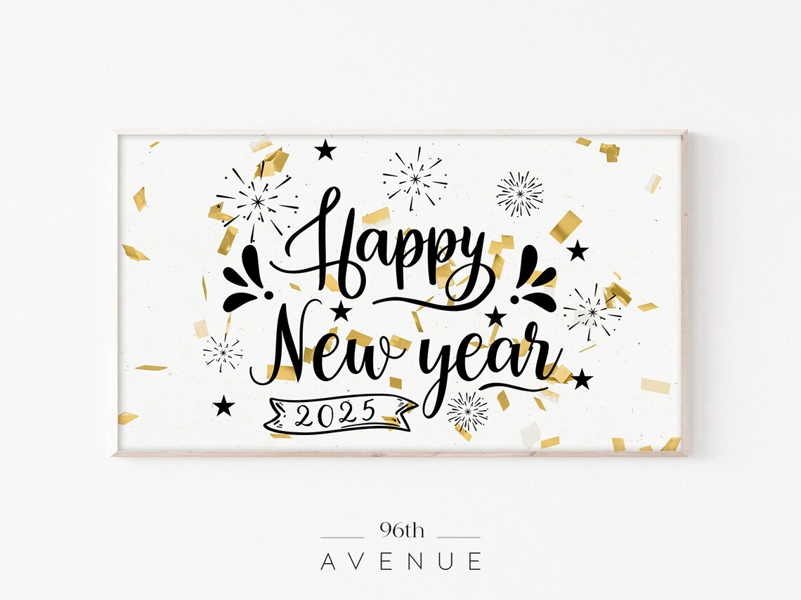 New Year Holiday TV Art, Abstract Modern Poster