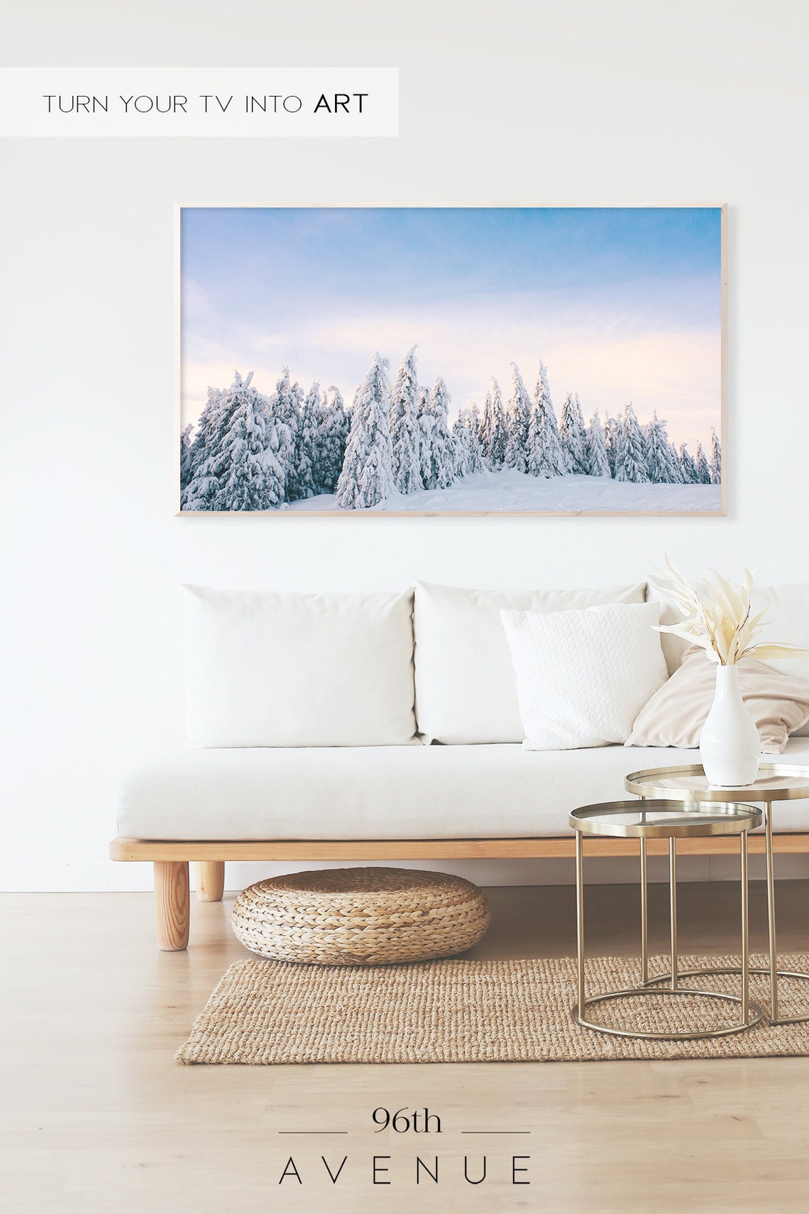 Snow Covered Trees Winter Art Print - Image 2