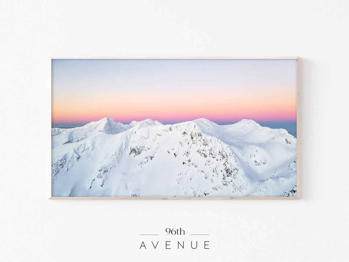 Mountain Sunset Winter Art Print