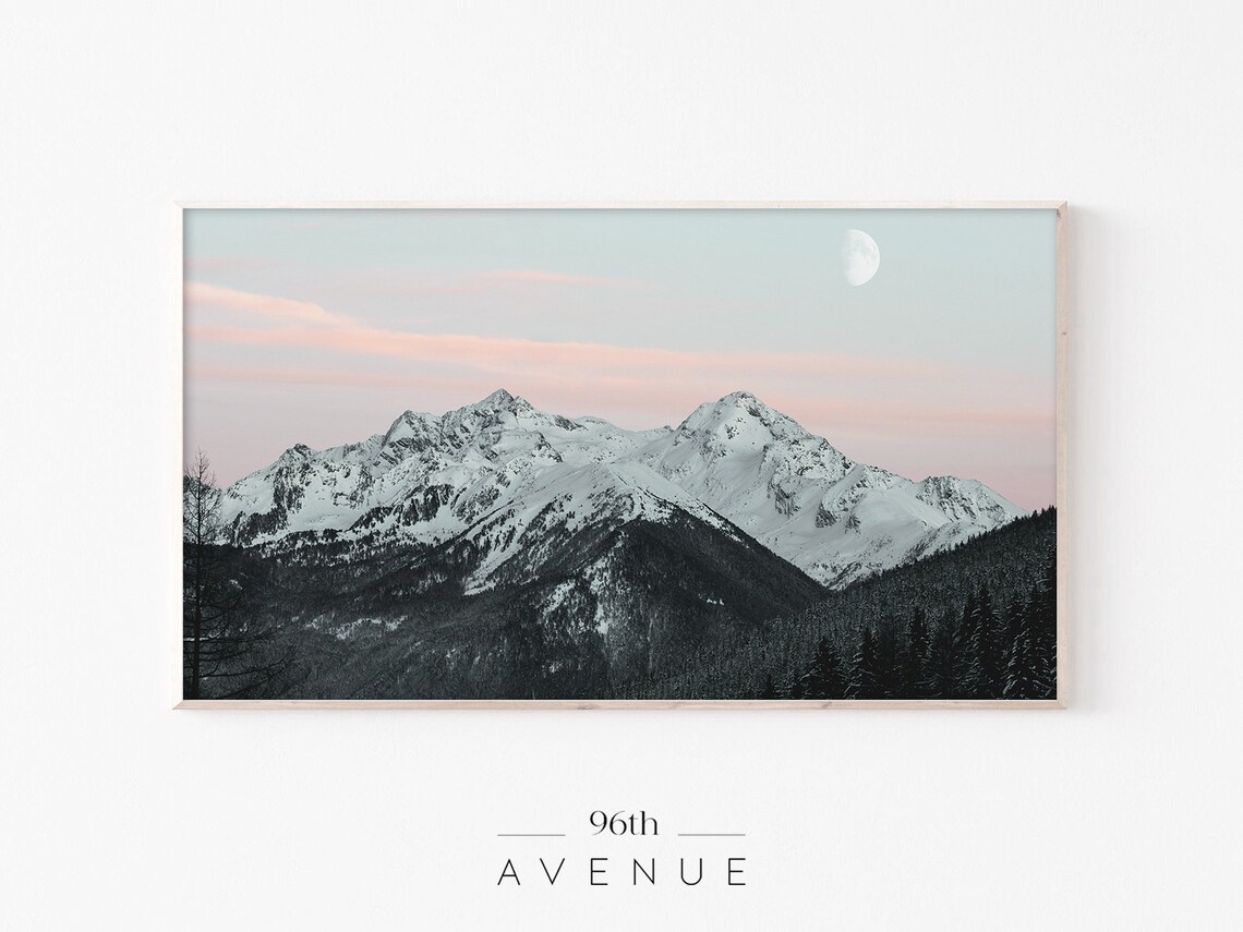 Minimalist Mountain Nature Art Print, For TV