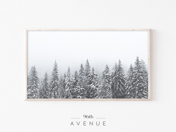 Snowy Trees Winter Forest Art Print