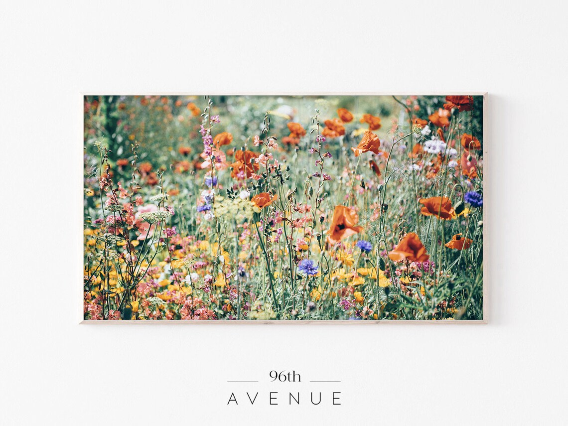 Spring Flower Field Botanical Art TV Poster