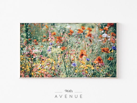 Spring Flower Field Botanical Art TV Poster