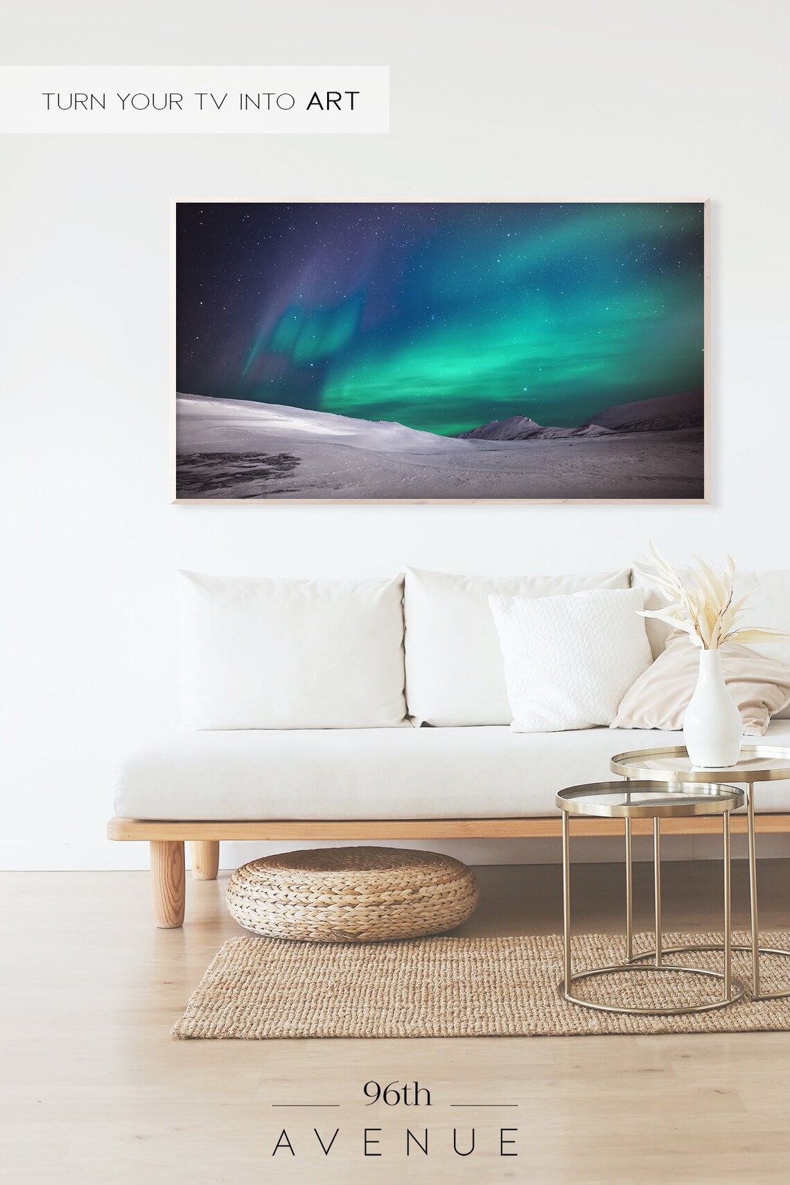 Winter Landscape Northern Lights Travel Poster - Image 2