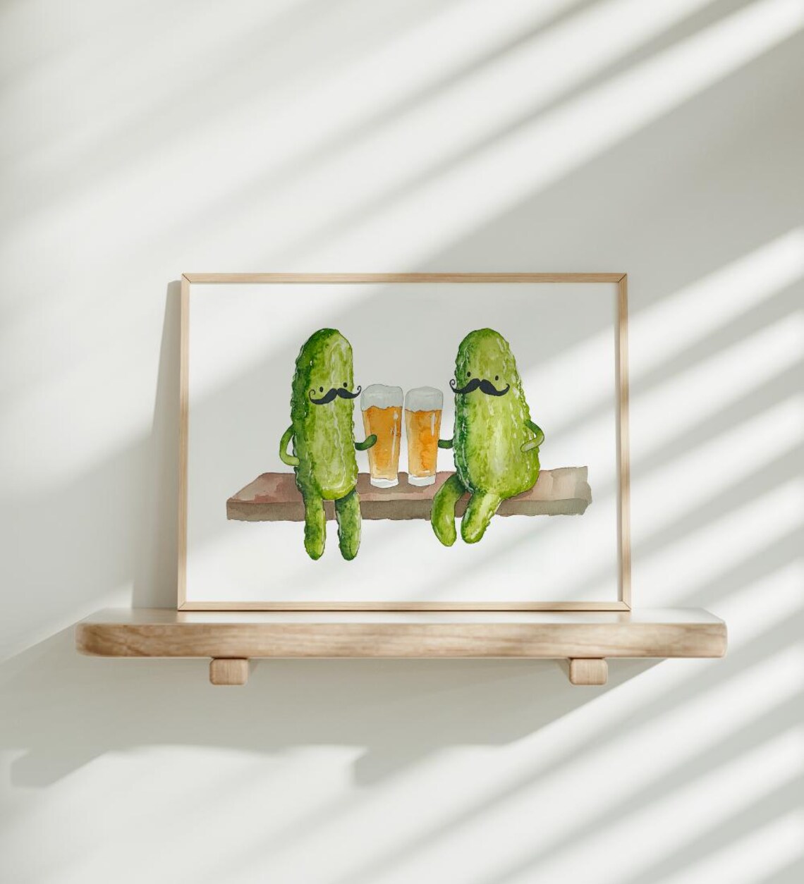 Whimsical Pickles With Mustaches, Fun Kitchen Decor - Image 3