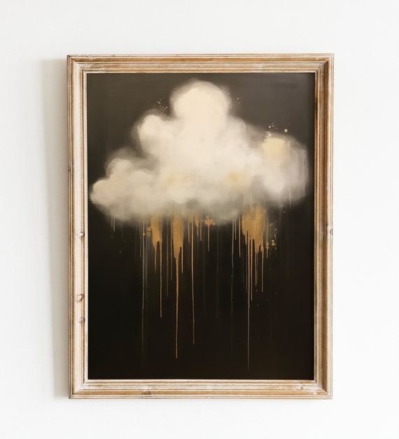 Dark Moody Cloud Print Gothic Romantic Cottagecore Art Vintage Style Oil Painting Dark Academia Home Decor Above Bed Wall Art