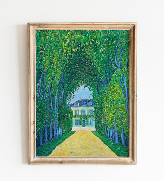 Vintage Landscape Painting Rustic Cottage Art Rural Farmhouse Decor Vintage Landscape Print Countryside Home Wall Art