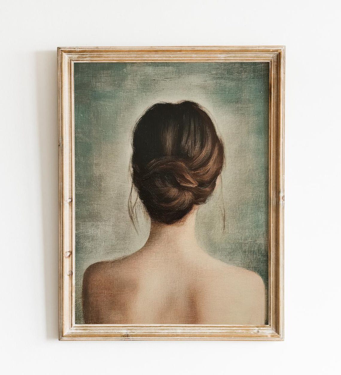 Her Oil Painting Print Elegant Woman Figure Art Her Portrait Giclee Poster Back Of Woman Artwork Feminine Wall Decor