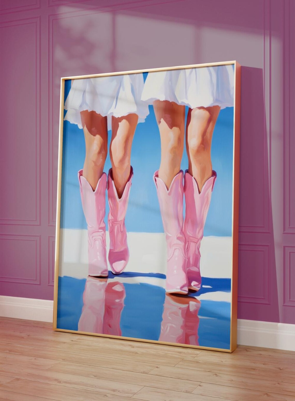 Pink Cowgirl Boots Western Retro Trendy Preppy Cowgirl Decor Poster - Image 3