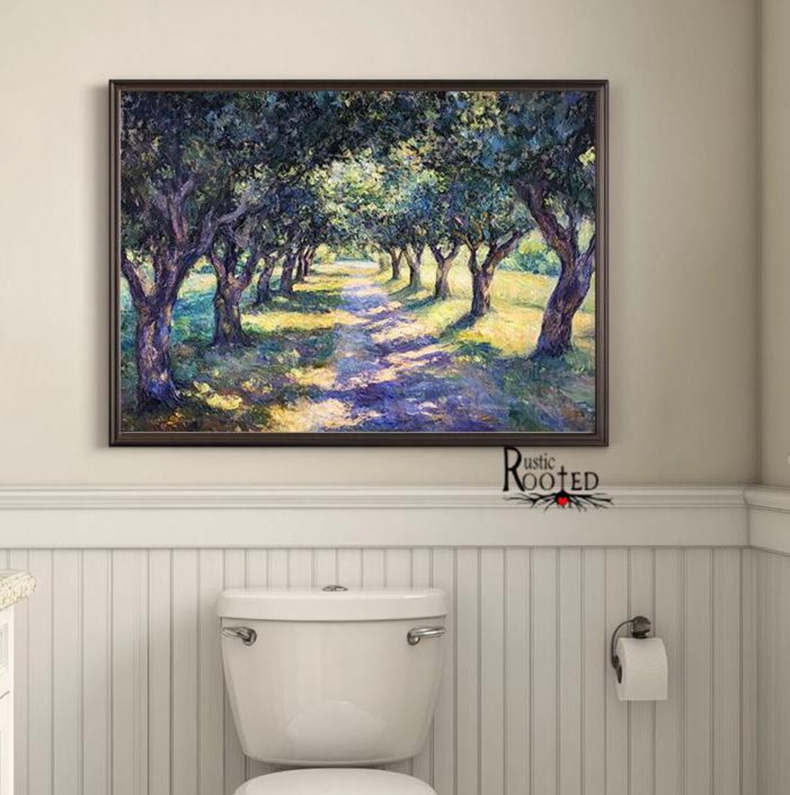 Impressionist Painting of a Sunlit Tree-Lined Country Path Poster - Image 3