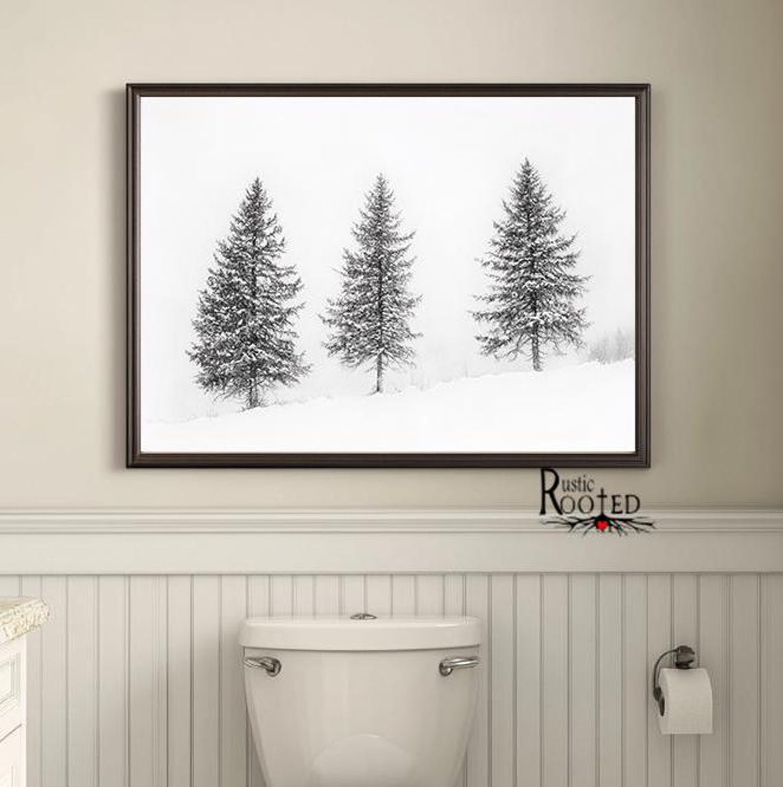 Snowy Tree Photo Seasonal Winter Home Dcor Nature Inspired Artwork Modern Farmhouse Decoration Framed Printed Poster - Image 2