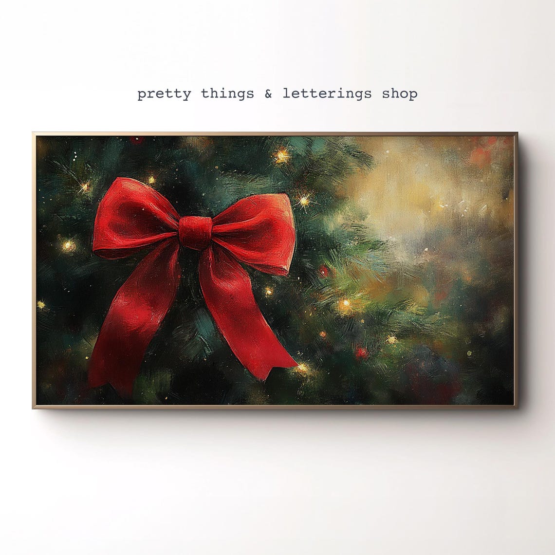 Christmas Tree Red Bow Holiday Decor - Image 3