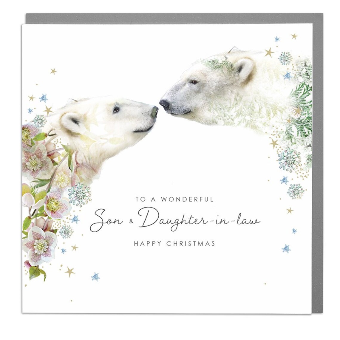 Kissing Polar Bears Christmas Art Print, Lola Design
