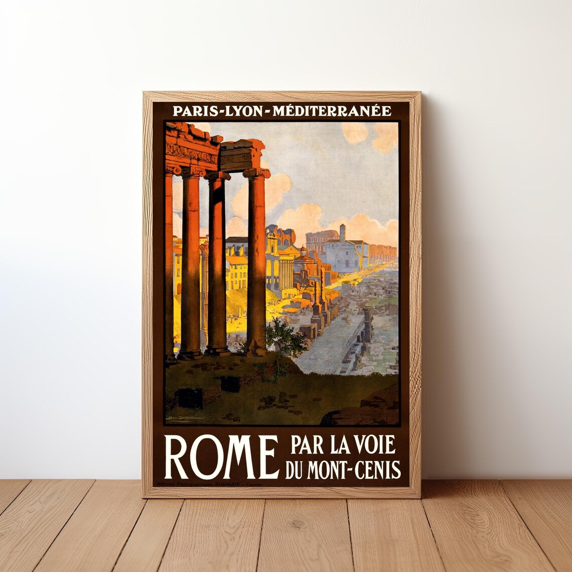 Rome Vintage Railway Poster Roman Forum PLM Mediterranean Travel