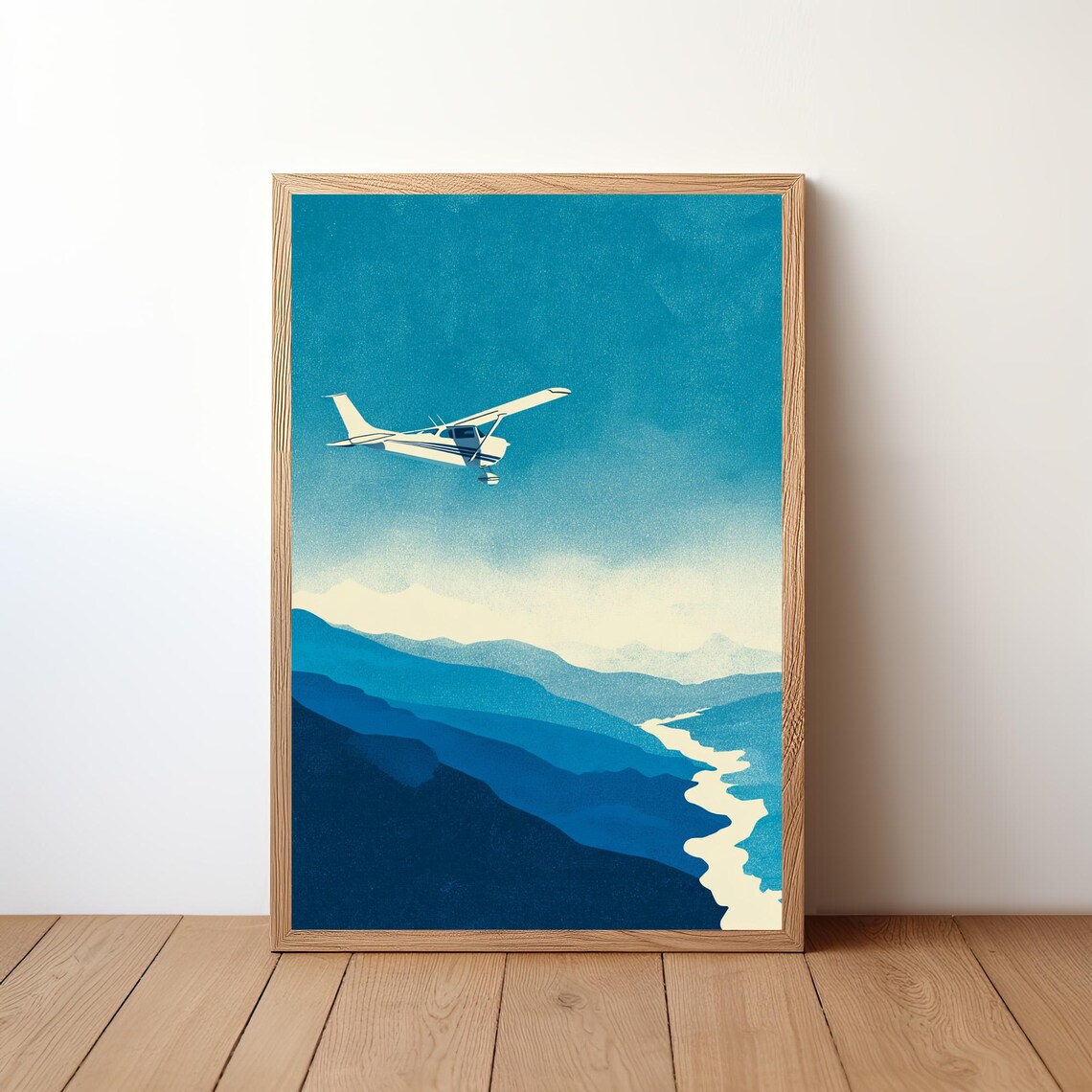 Cessna Plane Poster, Minimalist Aviation Art Print