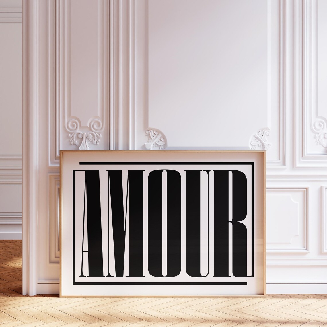 Amour French Phrase Minimalist Typography Art Print
