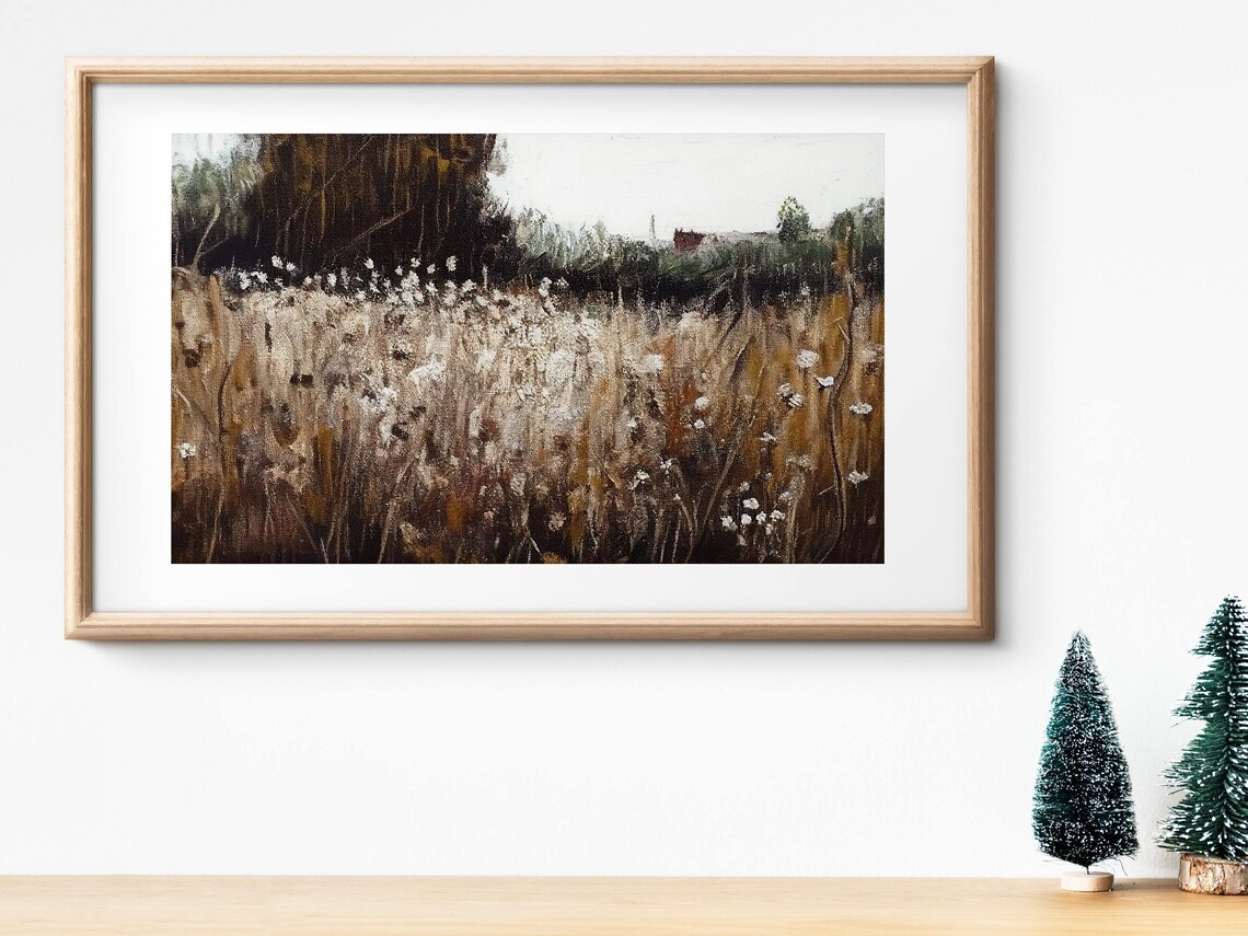 Wildflower Field Vintage Painting Art Print - Image 3