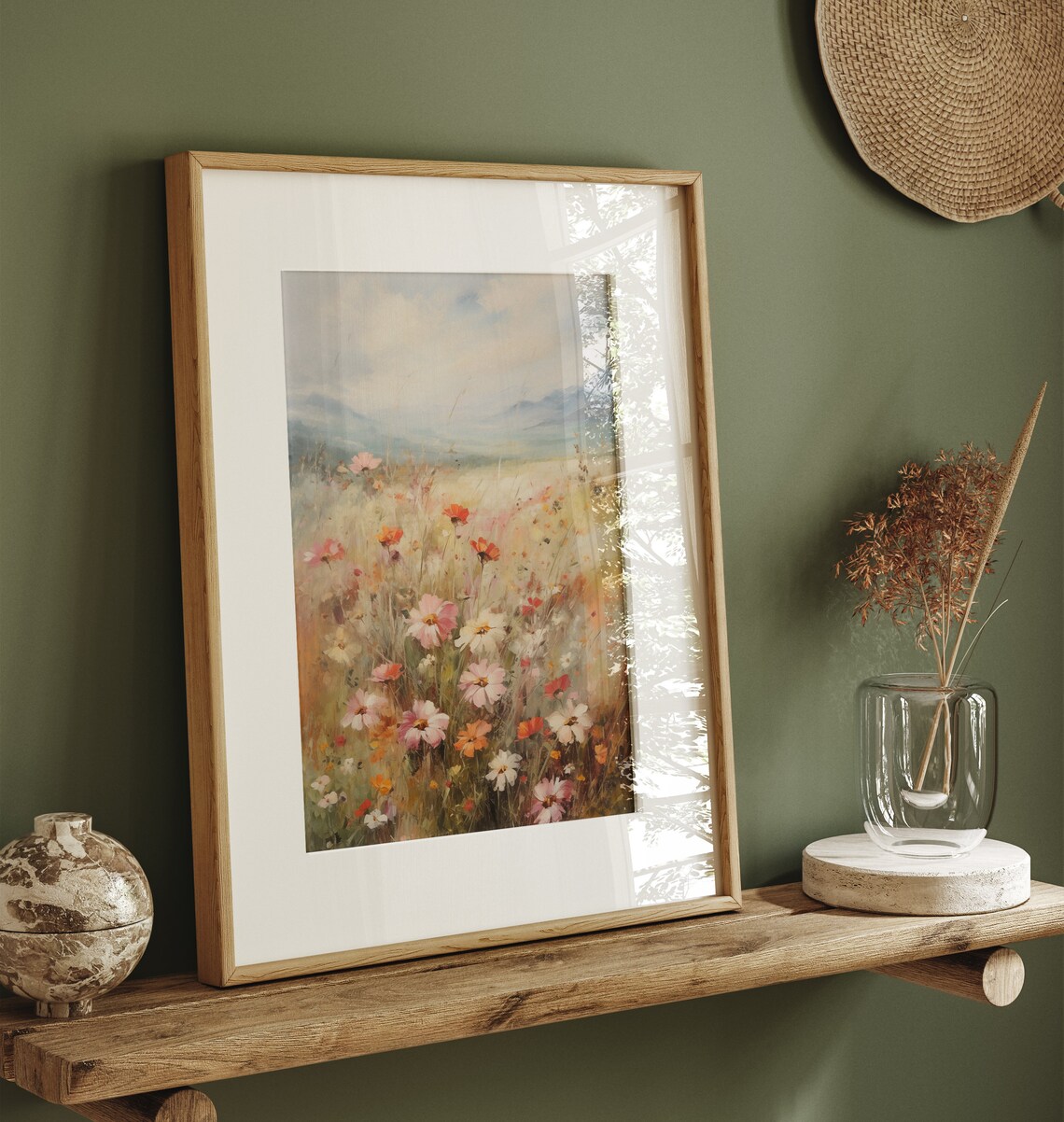 Wildflower Field Vintage Oil Painting, Floral Art Print - Image 4