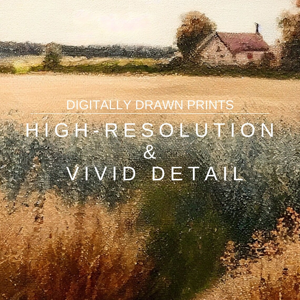 Wildflower Field Landscape, Vintage Farmhouse Print - Image 2