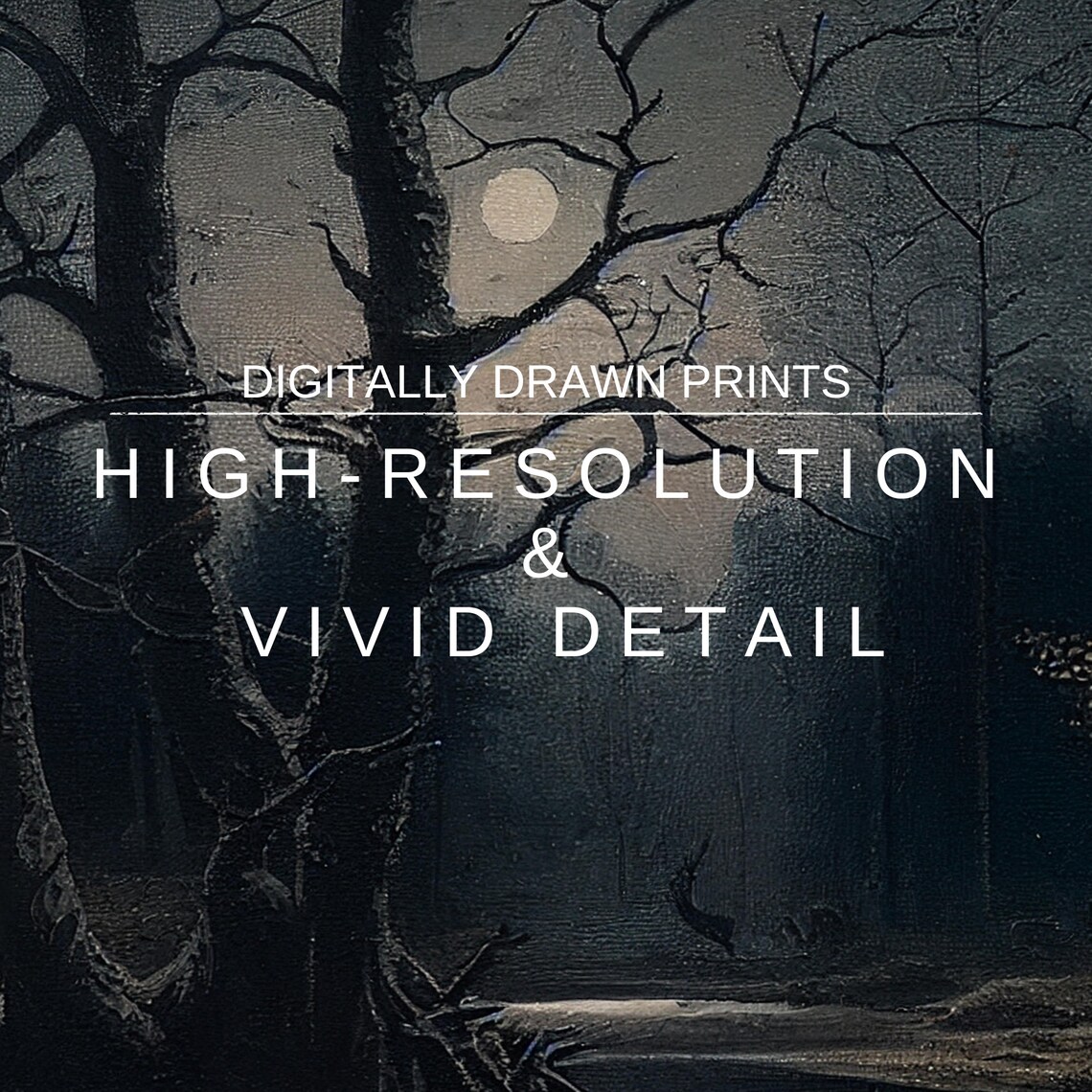 Moody Forest Landscape Vintage Dark Academia Art Print - Image 3