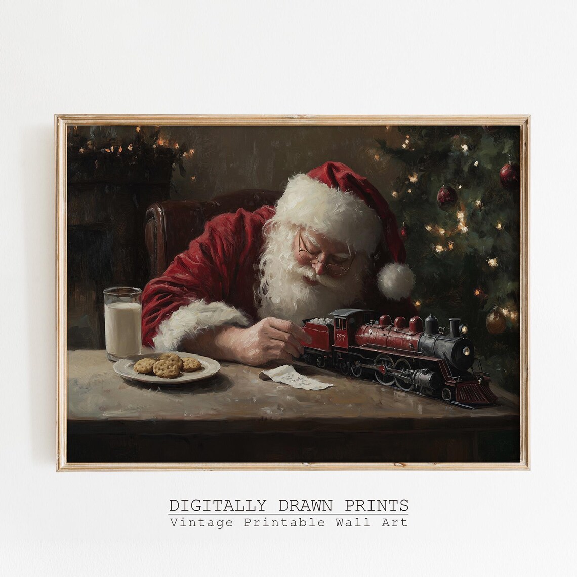 Christmas Santa Claus Farmhouse Poster Print
