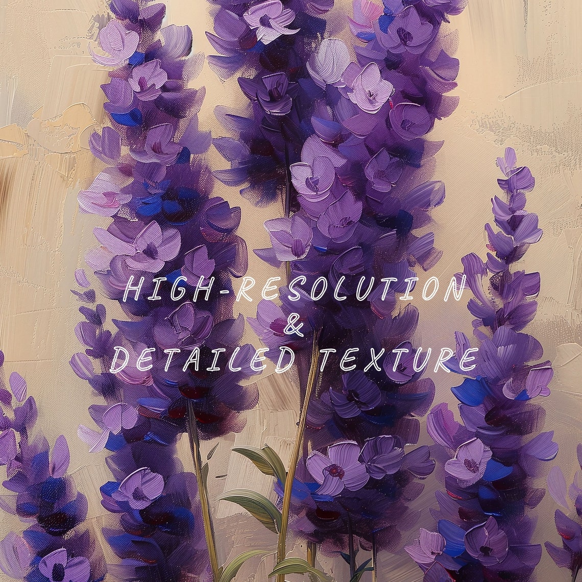 Floral Still Life Oil Painting Lavender Blossoms Antique Print Muted Tone Print Vintage Country Oil Painting - Image 2